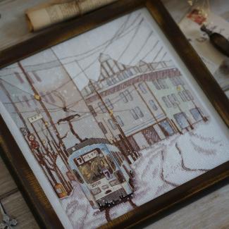 Xiutime Cross Stitch Kit NO. 104 Winter Tram