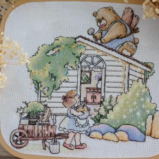 Xiutime Cross Stitch KitNO. 176Girl and Bear